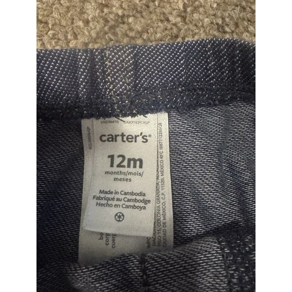 Baby Girl Toddler Dark Wash Stretch Jeans Size 12 Months Old Navy Carters Lot 2